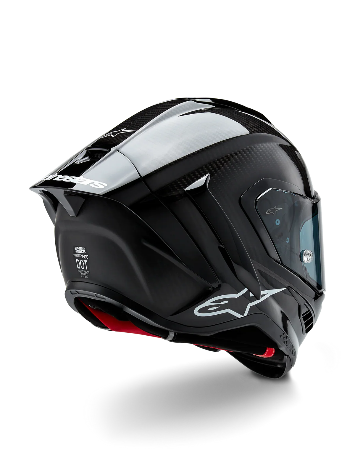 Casco Alpinestars Supertech R10 Carbono - vista trasera 3/4